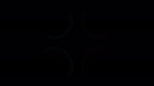 Geneva Collection: Converging of four colorful circular rings to reveal in the middle on a dark back