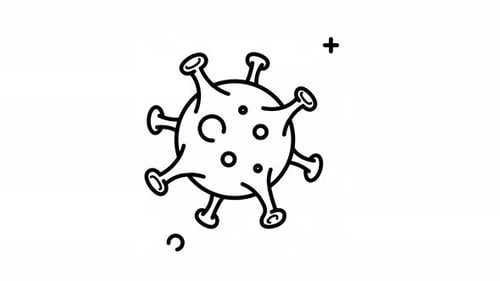 Animated Minimalist Virus Cell Icon Loop