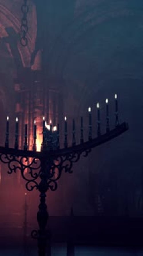 A Beautifully Lit Chandelier Illuminating a Dimly Lit Room