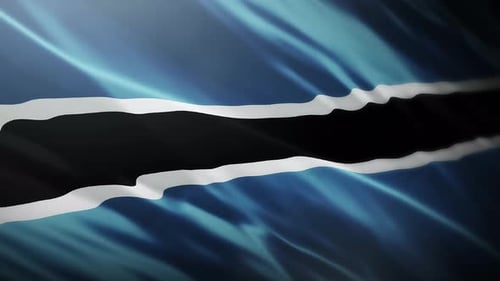 Waving Botswana National Flag Realistic Animation