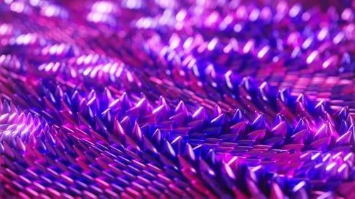 Nahaufnahme eines wellenförmigen abstrakten, nahtlosen Loop-Hintergrunds in Neonform