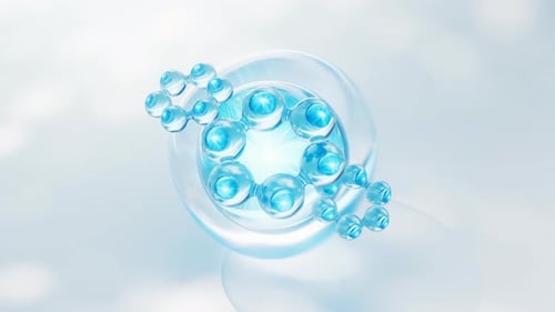 Abstract Blue Molecular Structure Growth Animation