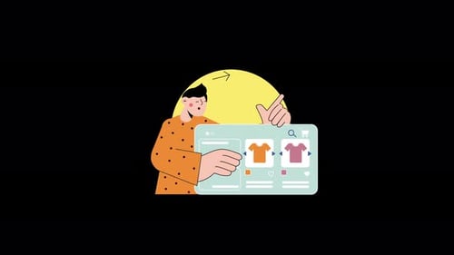 Person analyzing clothing options on a digital platform