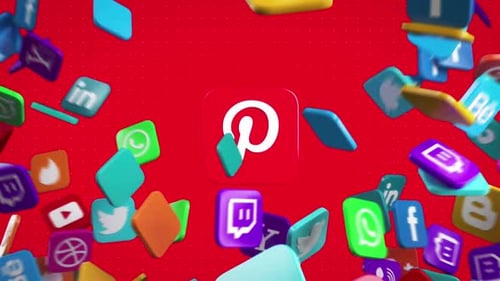 Modern 3D Social Network Icons Logo Reveal