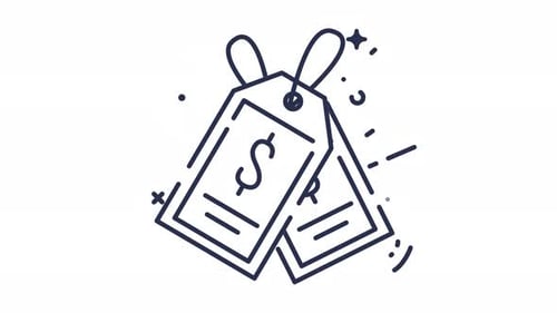 Animated Price Tags Icon with Dollar Sign Loop