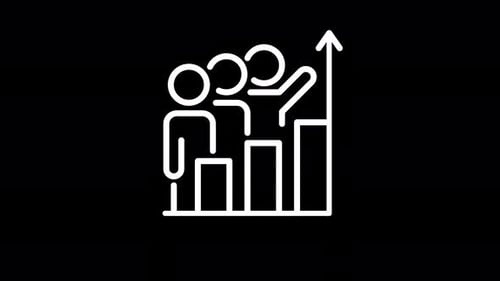 Flat Design Corporate Growth Animation with People Icon