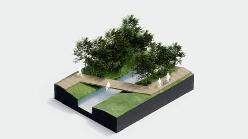 Conceptual Architectural Model of a Green Landscape