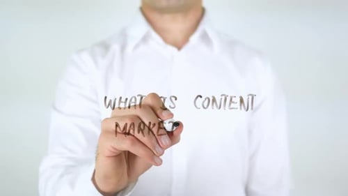 Writing Content Marketing Question on Glass Surface