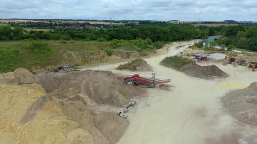 Aerial View of Active Quarry in the UK