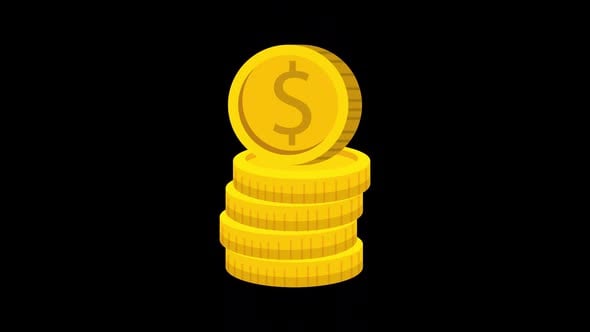 2D Dollar Coin Falling Animation HD On Alpha Loop, Backgrounds Motion ...