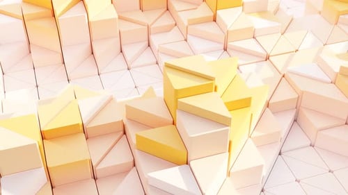 abstrakter Hintergrund mit goldenen und weißen Wellen, 3D-Illustration, Rendern, 4K-Video