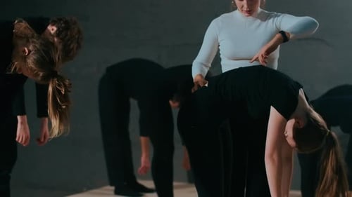 Dance Class Stretching Exercises in Studio
