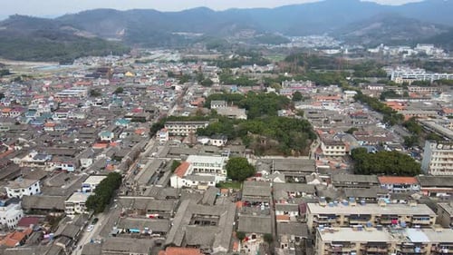 Aerial Village Buildings in Zhejiang