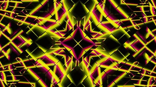 Dynamic Neon Kaleidoscope Geometric Abstract Background Loop