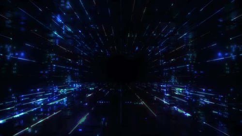 Weltraumschleife „Fliegen im Neonlicht“