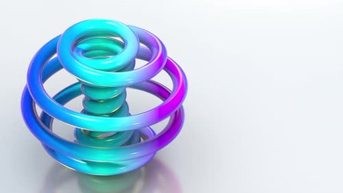 Modern Rotating Abstract Iridescent Spiral Background Animation