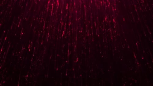 Abstract Red Digital Particles Falling Down Background