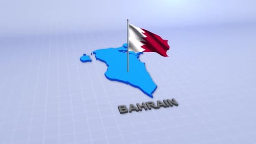 Bahrain-Karte mit Flagge