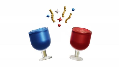 3d Animation New Year's Celebration Toast Party Festive Holiday