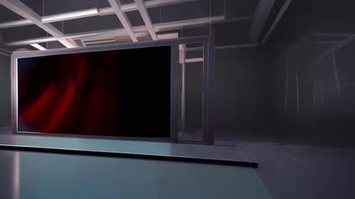 Sleek Virtual Studio Display: Modern Set for Captivating Multimedia Presentatio