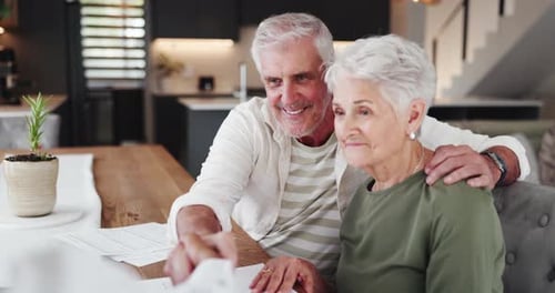 Senior couple, handshake and advisor in home for real estate deal, agreement and purchase