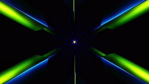 Seamless Neon Star Loop VJ Motion Background with Rotating Geometric Beams