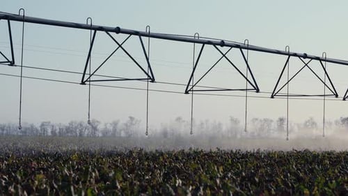 Highly Efficient Irrigation System for Agricultural Fields in Operation Sprinkler Irrigation in Slow