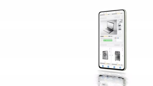 Modern Smartphone Displaying E-commerce Website Scrolling