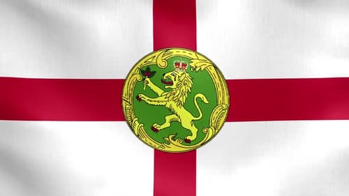 Alderney National Flag Waving Animation