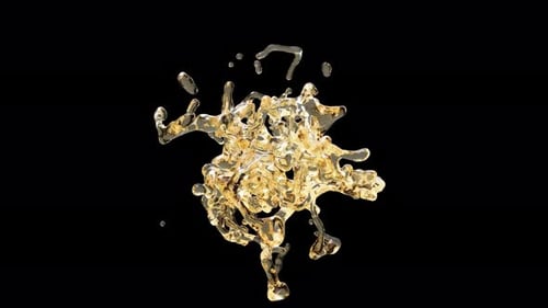 Abstract Golden Fluid Bursting Splash Animation