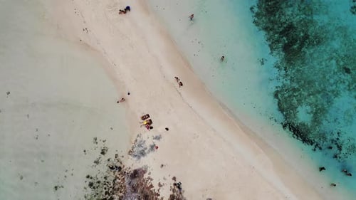 Aerial view of tropical beach on the Bulog Dos Island, Philippines. Beautiful tropical island with s