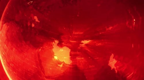 Digital Earth Globe Zoom to Country Highlight Animation