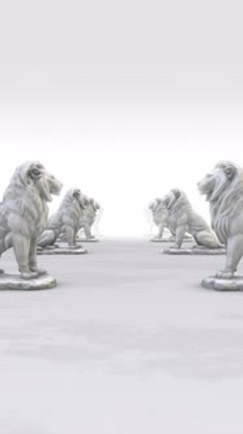 Rows Of White Lions