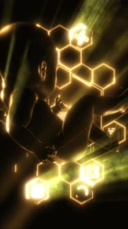 Sepia Tone Synthetic Tech Baby Vertical VJ Loop