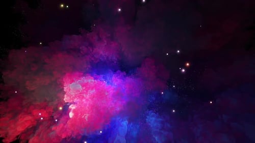 Vibrant Cosmic Nebula Cloud Expansion Motion Background