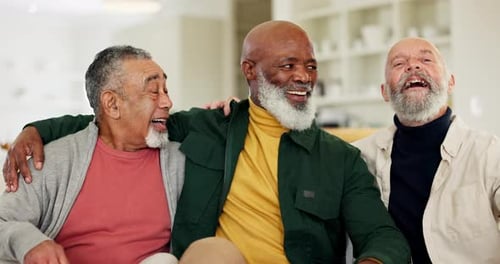 Senior Men Enjoying Friendship and Laughter