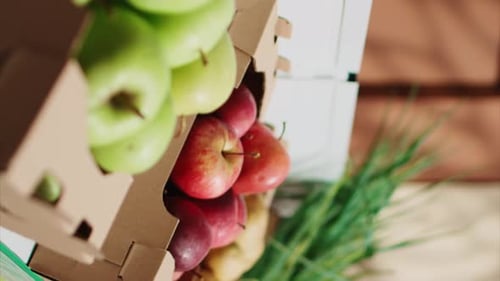 Box of Fresh Produce Close Up