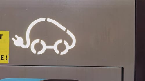 Electric vehicle charging station sign EV infrastructure