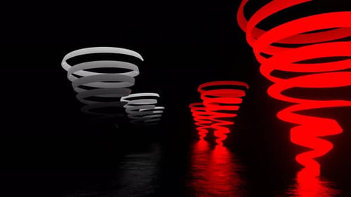 Rot-weißer Neon-Tornados-Hintergrund VJ Loop In 4K