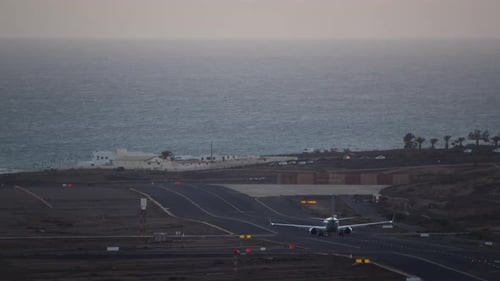 The plane is preparing to take off