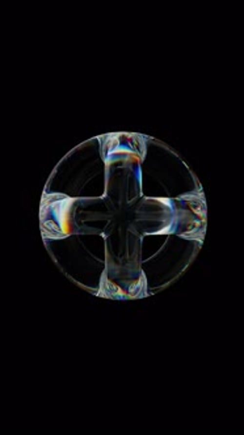 Abstract Iridescent Morphing 3D Object Animation