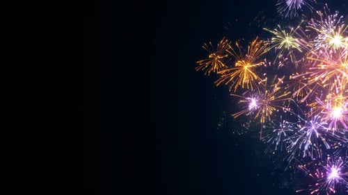 belle animation en boucle transparente de feux d'artifice