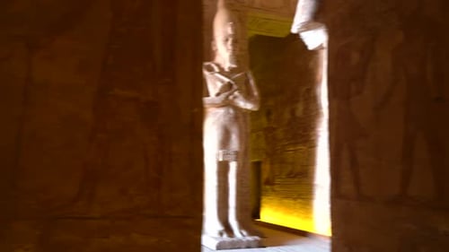 The gods inside the temple of Abu Simbel in southern Egypt in Nubia next to Lake Nasser. Temple of P