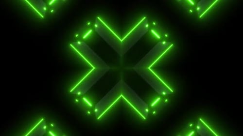 Futuristic green glowing crosshair symbol on black background