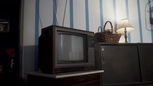 Old TV in living room