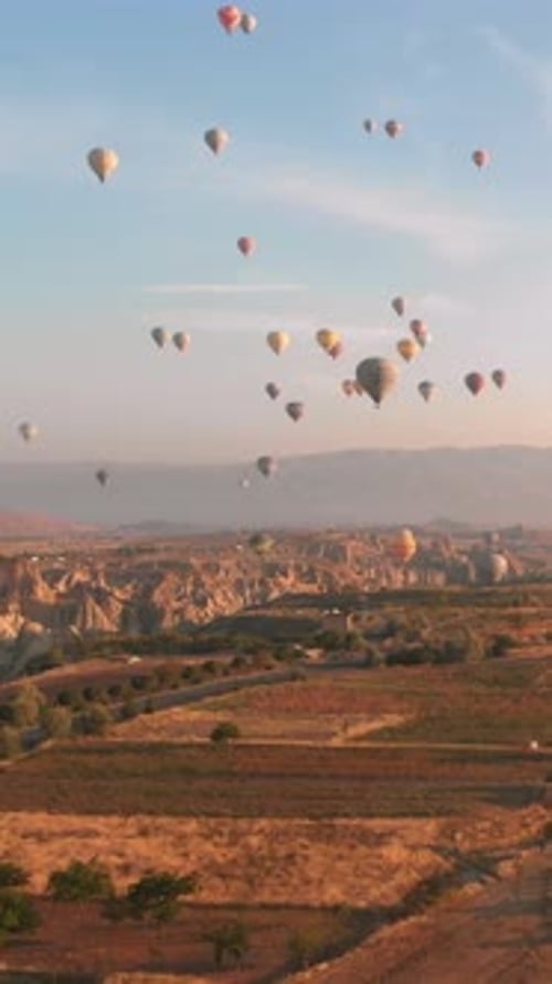 Hot Air Balloons Over Cappadocia at Sunrise
