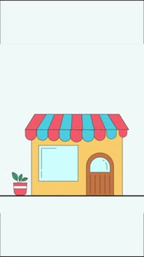 Online Shopping Store 2D Flat Animation Vertical Alpha Channel