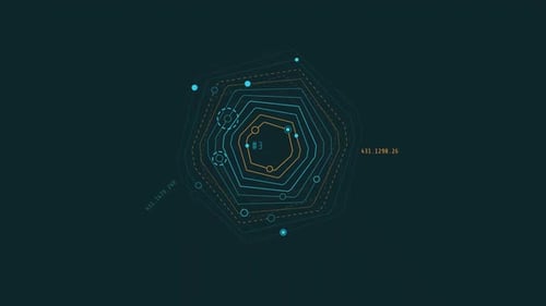 Looped Animation of Concentric Thin Lines HUD Element