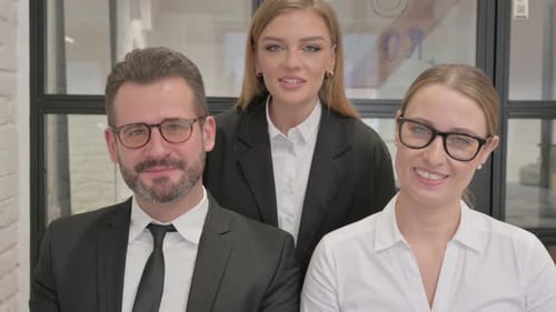 Webcam View of Business People Doing Video Chat