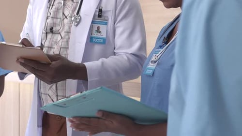 Close up of doctor write on clipboard in the ward, Healthcare professionals